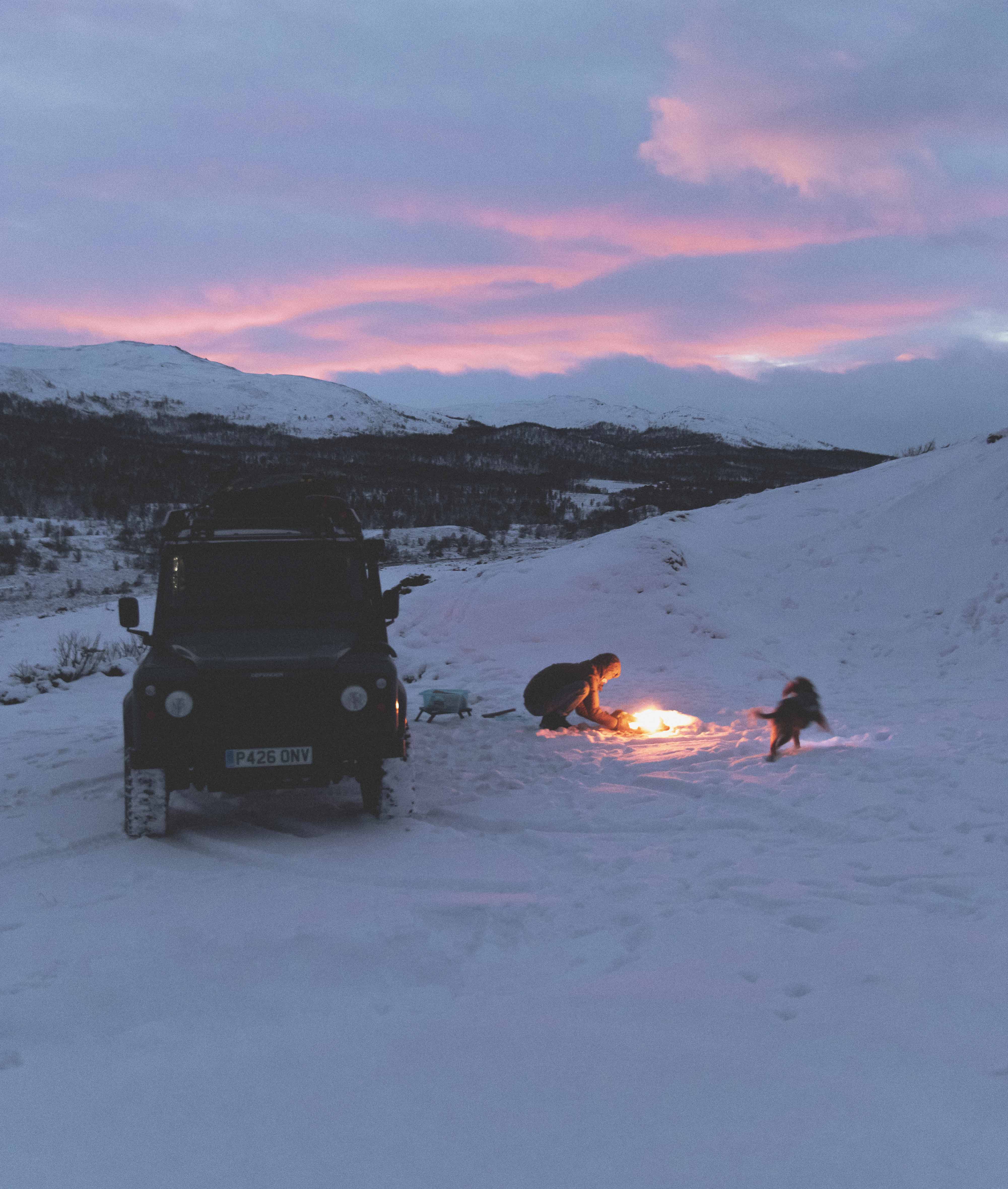 Camping in the Snow with a Land Rover
